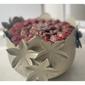 Diseño estándar Sweet Server Candy Holder Mesa decorativa Wedding Catering Serving Bowl Green-Plated Floral Design Metal Bowl - Product Image 6