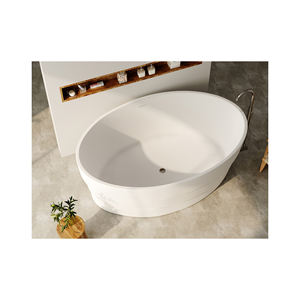 Bañera de mármol de superficie sólida personalizada de alta calidad, instalación de remojo independiente de piedra tallada a mano para uso en el baño - Product Image 4