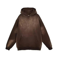 Ensemble de survêtement streetwear 2025 personnalisé en coton éponge, pull oversize pour homme, pantalon évasé et sweat à capuche, effet délavé à l'acide