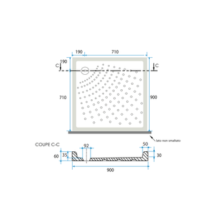 Plato de Ducha Cuadrado de Cerámica Antideslizante Matera H6 90x90, Accesorios para Baño y Sanitarios - Product Image 3