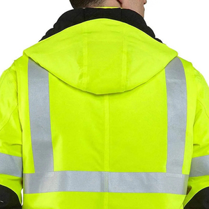 Vestes de sécurité en toile à capuche réfléchissante 2025 personnalisé coupe-vent respirant vêtements de travail Premium de haute qualité - Product Image 6