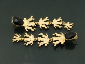 Pendientes largos hechos a mano, joyería chapada en oro de 18 quilates, joyería artificial, los mejores diseños, pendientes de calidad superior para mujer - Product Image 4