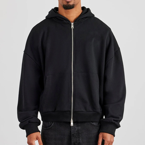 Sudadera con Capucha de Moda Urbana, Lavado Ácido, Algodón de Alta Calidad, Estilo Vintage, Tejido de Punto, Estampado, Sudadera con Cierre para Invierno, Holgada - Product Image 5