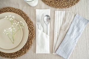 Porte-sac à couverts en cuir Porte-couverts de restaurant Manches Organisateur d'ustensiles Porte-cuillère et fourchette avec vente - Product Image 4