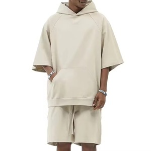 Ensemble sweat-shirt et short 2 pièces en coton épais pour hommes, sweat à capuche personnalisable avec fonction de séchage rapide - Product Image 6