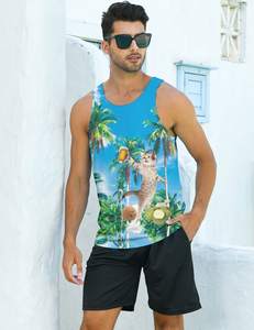 Manufacturer <b>Men</b> Boxy Cropped Quick Dry <b>Ribbed</b> Cotton Custom Print Logo Sleeveless Sleeve Sport Gym <b>Vest</b> Tank Top <b>Men</b> - Product Image 2