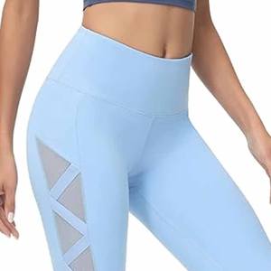 Vente en gros Pantalon de yoga taille haute solide pour femmes, legging de fitness avec poches et logo personnalisable - Product Image 2