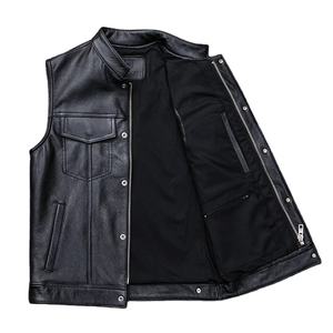 Tout nouveau 2024 motards gilet gilet pour hommes avec poche de transport dissimulée en cuir véritable de qualité supérieure mode gilets en cuir - Product Image 4