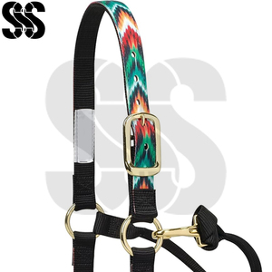 Cabestro Ecuestre Elegante de Alta Calidad en Nailon/Cuero Genuino, Ajustable, con Acolchado Suave y Resistente a la Oxidación - Product Image 4