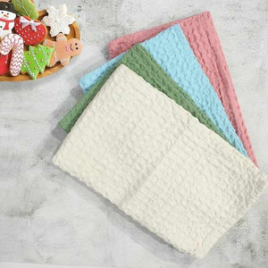 Essuie-mains gaufré en coton recyclé haute GSM torchon uni doux à séchage rapide pour la cuisine Offre Spéciale d'impression par presse à chaud - Product Image 3