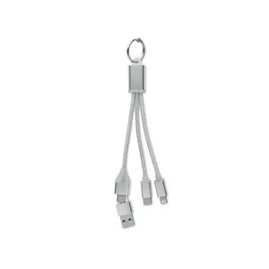 Câble de charge USB promotionnel personnalisé 4 en 1 BLEU pour gadgets - Product Image 3