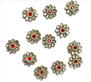 Kundan fleur forme Booti mariage pour décoration fête faveur Festival décoration décor à la maison matières premières pour accessoires de robe - Product Image 1