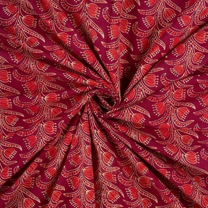 Nouvelle collection de tissu Jaipuri en coton ajrakh imprimé floral, léger, pour costume, chemise, rideau, jouet pour filles et garçons - Product Image 2