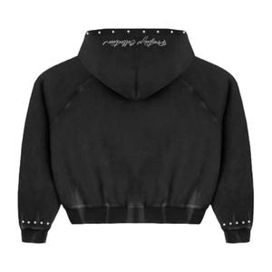 Conjunto de Sudadera con Capucha y Pantalones Deportivos Unisex, Estilo Urbano, con Pedrería, Cierre de Cremallera, Lavado Ácido, Traje Deportivo para Hombre, Estilo Desteñido - Product Image 6