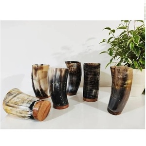 Handcrafted Natural Buffalo Ox Horn Shot Glass Viking Drinking Horn Cup for <b>Wine</b> <b>Lovers</b> From India - Product Image 2