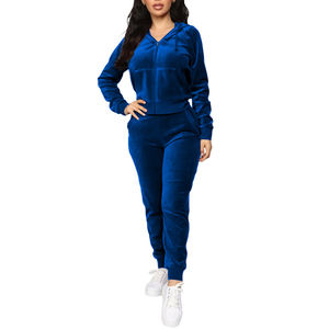 Traje de chándal de manga larga para mujer, chándal de terciopelo con capucha, nuevo - Product Image 2