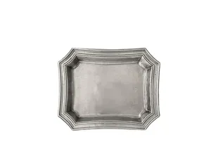 Plateau métal aluminium dernier design tendance avec poignée fleur dorée plateau de service plat pour fêtes de mariage utilisation de service - Product Image 2