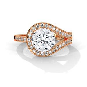 Bague de fiançailles en diamant cultivé de haute qualité avec bague unique en argent sterling 925 originale éblouissante pour femme - Product Image 2