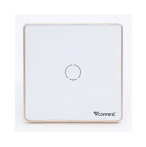 Smart Home Products Gold Border Type Modern EU Standard OEM Smart Light Switch Bluetooth Mesh & Wi-Fi 2.4GHz Made in Vietnam