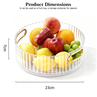 Plateau tournant en acrylique transparent pour réfrigérateur, organisateur avec plateau rotatif à 360° pour le rangement des épices et des condiments dans le garde-manger