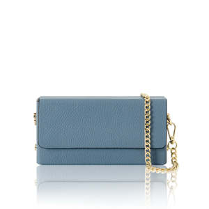 Genuine Leather <b>Chain</b> Wallet Clutch-PS655-Elegant Evening <b>Handbag</b>–Compact & Chic - Product Image 3