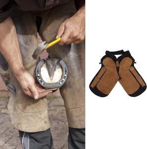 Farrier ผ้ากันเปื้อน28.7in กระเป๋าหนังวัวแบบมืออาชีพพร้อมเข็มขัดปรับได้ผ้ากันเปื้อนสำหรับดูแลลูกให้มี4กระเป๋า - Product Image 3