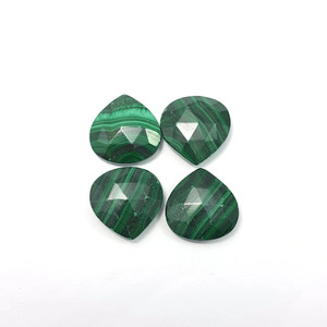 Natürliche Malachit facettierte Herzform Flatback Cabochon Edelstein für Schmuck herstellung Großhandel Edelstein Lieferanten ringe Halskette - Product Image 2