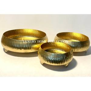 Cuencos Urli para decoración de interiores del hogar con soporte de Color negro de hierro sólido con soporte votivo de primera calidad de diferentes tamaños de Metal Urli - Product Image 2