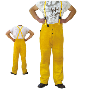Pantalones de soldadura de cuero para hombre Pantalones de soldadura ligeros resistentes al fuego con amarillo - Product Image 6