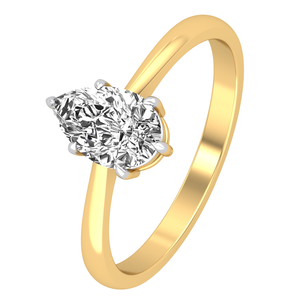 Anillo de Oro Sólido de 10K para Mujer con Diamante Solitario de 1 Quilate, Claridad VS, Color EF, Diamante Cultivado en Laboratorio, Corte Brillante, Certificado IGI, Anillo de Compromiso de Lujo Amarillo - Product Image 1