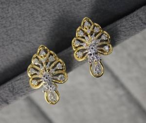 Yellow Gold <b>Peacock</b> Design Diamond Necklace Pendant Earring Set IGI Certified Natural Minimalist Lightweight <b>Jewelry</b> - Product Image 1