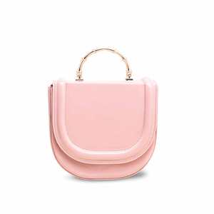 Luxe pour rose P55604 sac à main formel deux poignées grande capacité en cuir véritable doublure PU Style Simple Logo motif pour l'été - Product Image 3