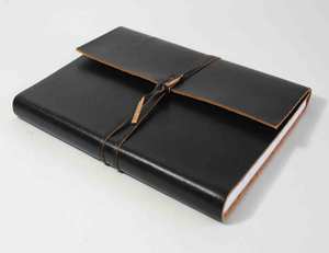 Personnalisable couleur noire unie fait à la main papier de coton recyclé véritable lié à la main chèvre TC cuir Journal - Product Image 2