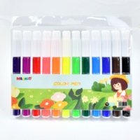 Ensemble de 12 marqueurs à eau pour enfants, couleurs variées, non toxiques, à base d'eau, pointe feutre, pour dessin, OEM ODM, logo personnalisé, papeterie