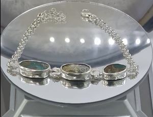 925 Sterling Silver Modern Trendy <b>Bracelet</b> with White <b>Opal</b> and White Quartz Stones Handmade Elegant Womens Jewelry - Product Image 6