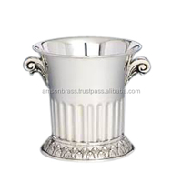 Refroidisseur à vin 4 bouteilles en aluminium nickelé, écologique, classique, avec compartiment à glace, pour table, bar à domicile, logo personnalisé, taille personnalisée, pour fêtes