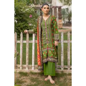 Conjunto de traje Khaddar estampado sin coser de 3 piezas para mujer K-52027 - Product Image 4