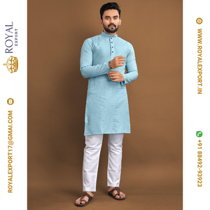 Presentamos el Nuevo Sherwani Tradicional de Algodón para Mujer, Ropa de Fiesta para Adultos, Lavable, Estilo India y Pakistán, con Estampado en Relieve, Evergreen 1000 - Product Image 3