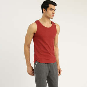 Camiseta sin mangas para hombre de alta calidad última llegada transpirable de punto poliéster/algodón OEM servicio personalizado ropa de Fitness bajo MOQ nuevo - Product Image 6