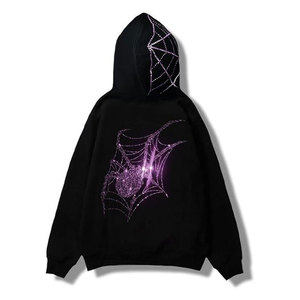 Fournisseur OEM de streetwear en sweat à capuche à paillettes personnalisé de taille adulte grande taille pour les femmes sweats à capuche à strass à la mode - Product Image 2