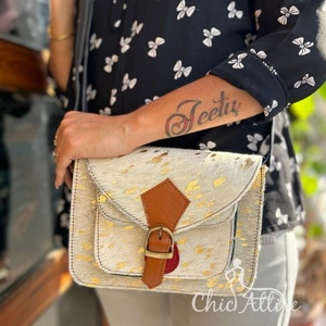 Nuevo estilo de cuero reciclado de piel metálica Sling Bag de alta calidad Animal Print Fur Leather Side Bag Multi Color Bolsos De Mujer - Product Image 1