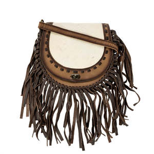 กระเป๋าถือหนังวัวแท้ลายฉลุแบบใหม่ กระเป๋าสะพายข้างผู้หญิง แฟชั่นหนังแท้สไตล์คาวเกิร์ล - Product Image 4