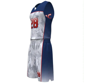 Conjunto de Uniforme de Baloncesto Americano Personalizado al por Mayor para Hombre, Tallas Grandes, Transpirable, con Estampado Digital y Pantalones Cortos de Malla con Bordado - Product Image 3