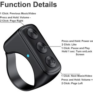 Control remoto universal con Bluetooth, diseño de anillo, control por gestos para teléfonos inteligentes, uso universal, negro y blanco - Product Image 3