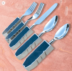 ชุดช้อนส้อมโมราสีขาว | ชุดช้อนหินอเมทิสต์ธรรมชาติ - Product Image 2