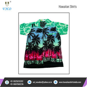 Camisas hawaianas estampadas de palmera para hombres, artículos de fiesta de manga corta, artículos de playa, proveedor indio líder, venta a granel - Product Image 4