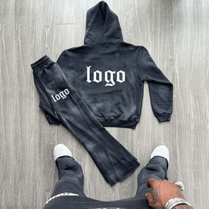 Ventes en gros de sweats à capuche de style sportif en coton délavé à l'acide, taille plus, style décontracté, logo personnalisé, services OEM, sweats à capuche pour hommes, survêtement - Product Image 3