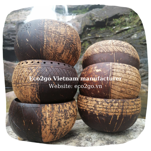 Bol pour bougies style vietnamien, boite en coquille de noix de coco, avec jeu de cuillères pour une utilisation saine, fabriqué par ec2go Vietnam, vente en gros, - Product Image 2