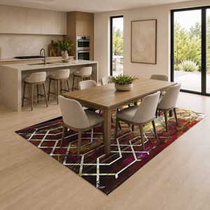 <b>RUGS</b> DEPOT LXDP-0330 Wholesale Red Burgundy Minimalist Designer Digital Printed Machine Washable Chenille Area <b>Rug</b> <b>Non</b> <b>Slip</b> - Product Image 4