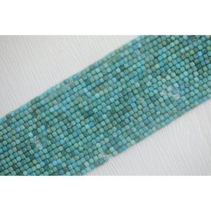 Faceted <b>Turquoise</b> Cubic Shape Loose <b>Beads</b> for Jewelry Making - Product Image 1